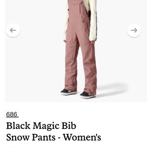 686 Women's Black Magic Bib Snow Pants - Pink